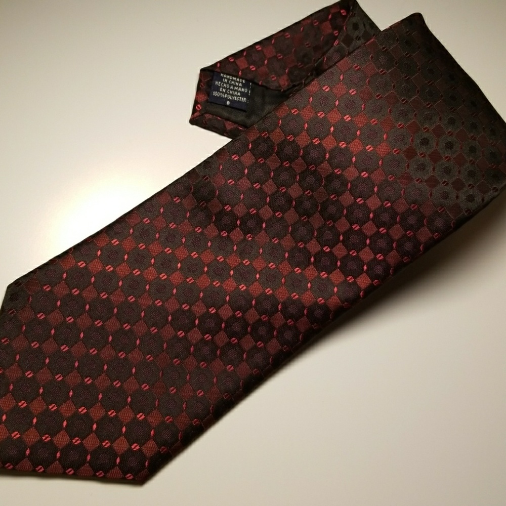 Deep red neck tie